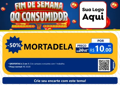 Modelo de Cartaz para Cartaz A4 Horizontal com o tema Fim de Semana do Consumidor para Frios e Laticínios