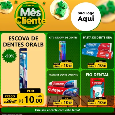 Modelo de Rede Social para Feed Facebook com o tema Especial Mês do Cliente para Higiene Pessoal