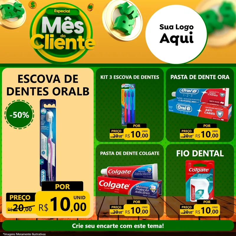 Modelo de Rede Social para Feed Facebook com o tema Especial Mês do Cliente para Higiene Pessoal