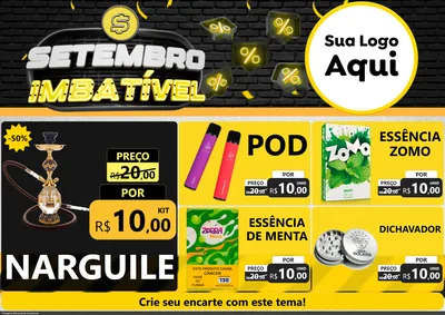 Modelo de Encarte para Encarte A4 Horizontal com o tema Setembro Imbatível para Tabacaria