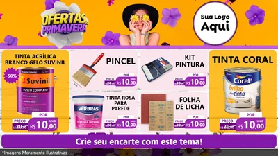 Modelo de TV para TV Horizontal com o tema Ofertas Da Primavera para Tintas e Ferramentas