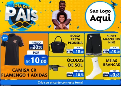Modelo de Encarte para Encarte A4 Horizontal com o tema Dia dos Pais para Roupas e acessórios