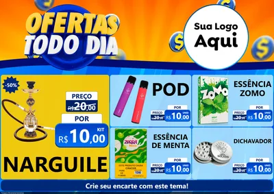 Modelo de Encarte para Encarte A4 Horizontal com o tema Ofertas Todo Dia para Tabacaria