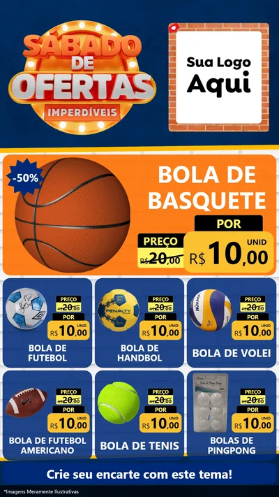 Modelo de Rede Social para Stories com o tema Sábado de Ofertas Imperdíveis para Artigos Esportivos
