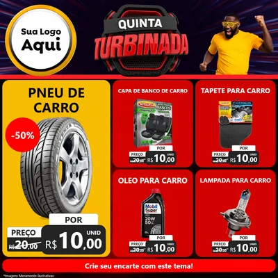 Modelo de Rede Social para Feed Facebook com o tema Quinta Turbinada para Auto peças