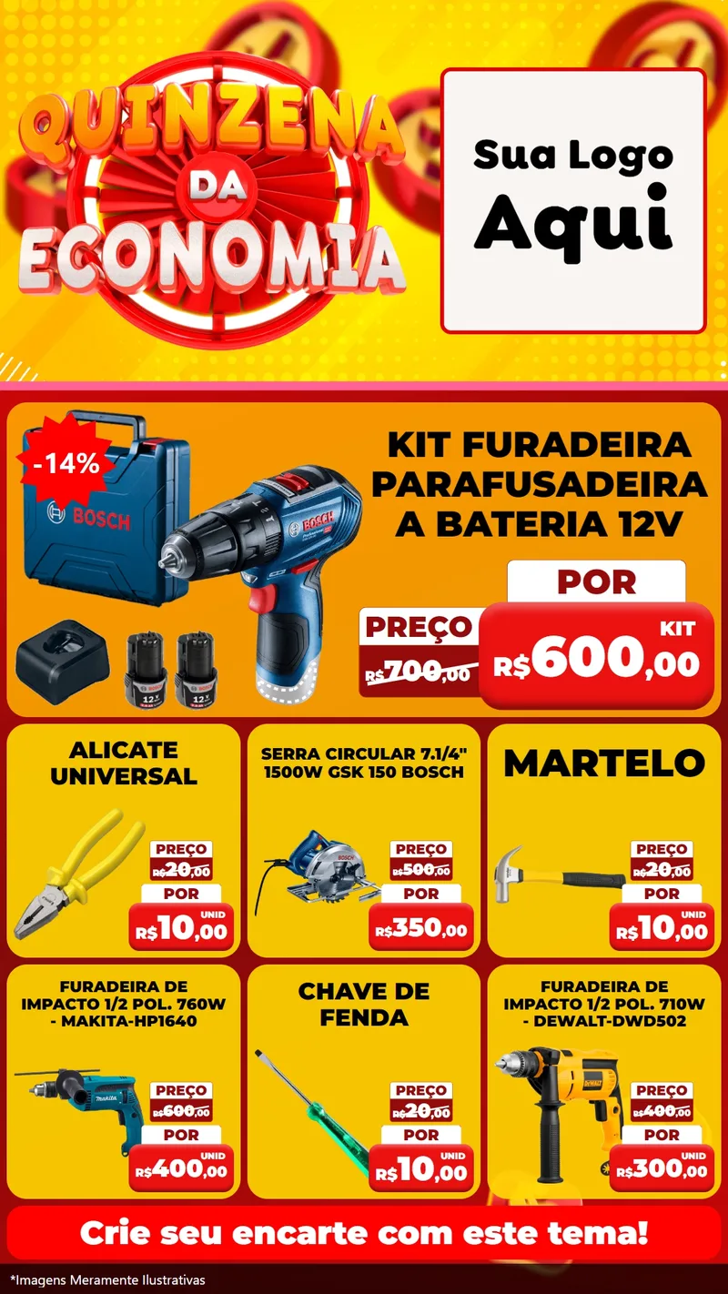 Modelo de Rede Social para Stories com o tema Quinzena Da Economia para Maquinas e Ferramentas