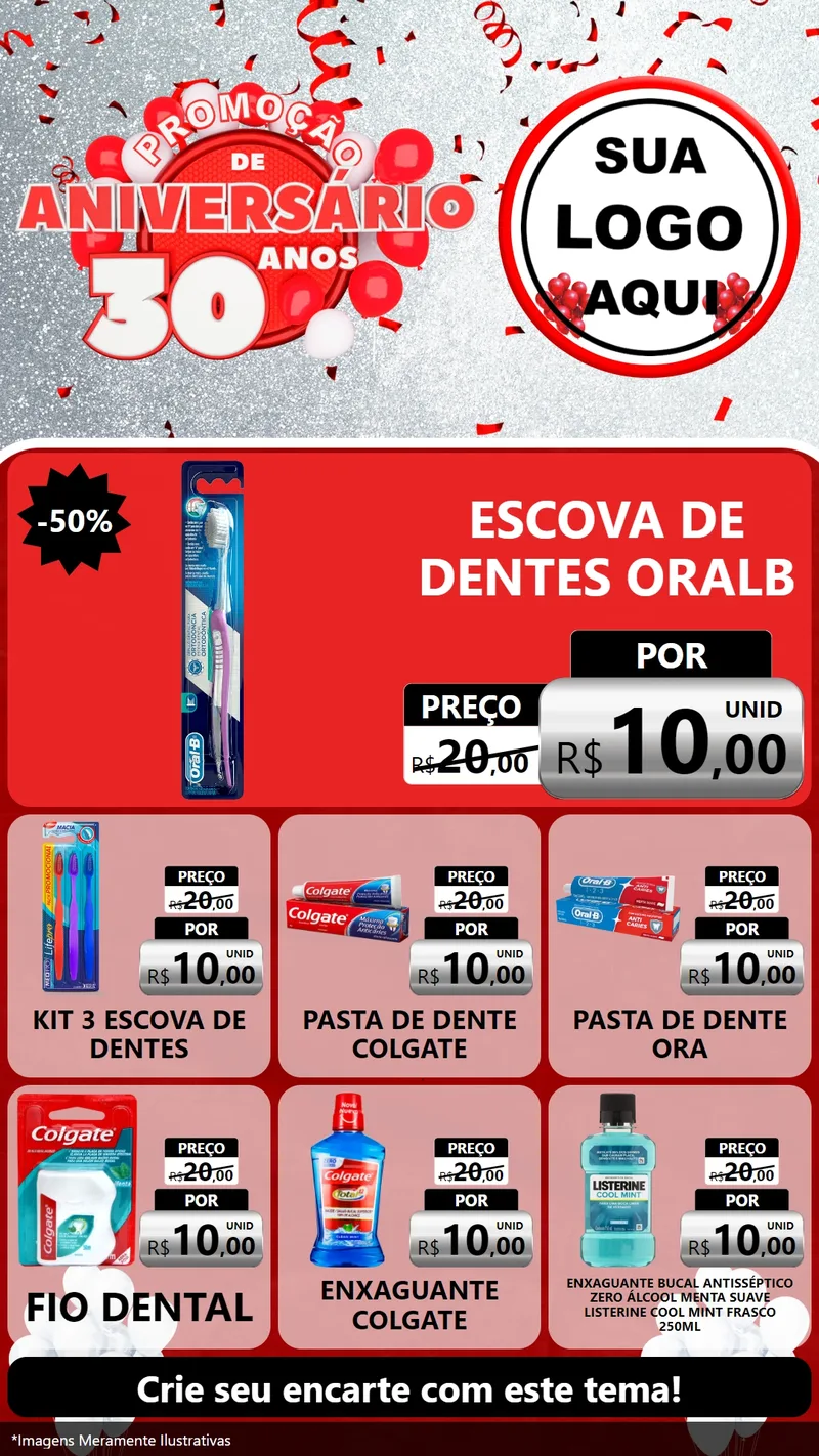 Modelo de Rede Social para Stories com o tema Promoção de Aniversário - 30 Anos para Higiene Pessoal