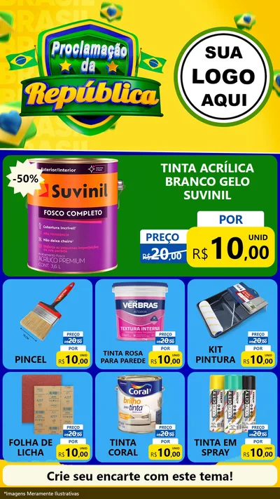Modelo de Rede Social para Stories com o tema Proclamação da República para Tintas e Ferramentas
