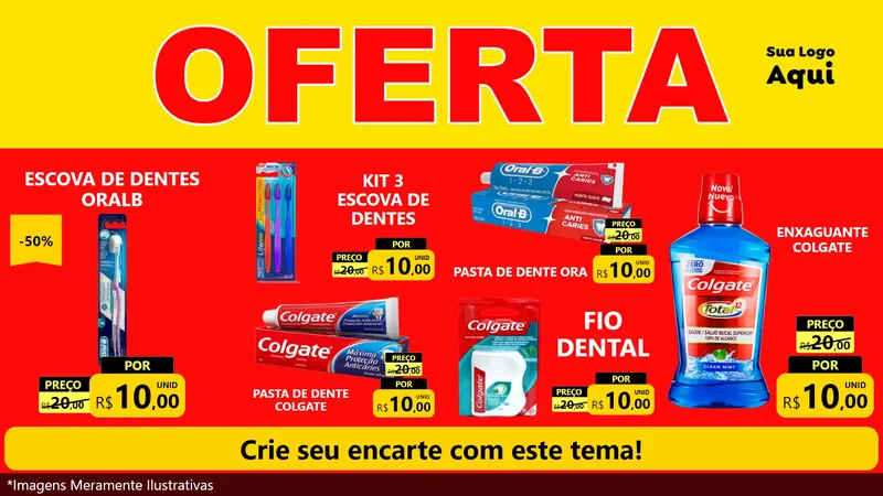Modelo de TV para TV Horizontal com o tema OFERTA - Vermelho Cartaz para Higiene Pessoal