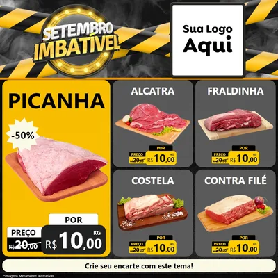 Modelo de Rede Social para Feed Facebook com o tema Setembro Imbatível para Açougue