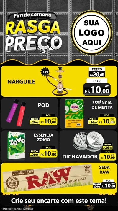 Modelo de TV para TV Vertical com o tema Fim de Semana Rasga Preço para Tabacaria