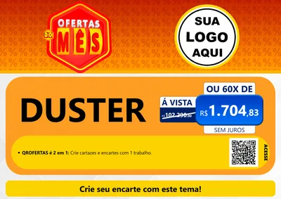 Modelo de Cartaz para Cartaz A4 Horizontal com o tema Ofertas do Mês para Concessionaria de Carros