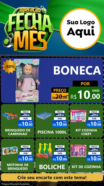 Modelo de Rede Social para Stories com o tema Operação Fecha Mês para Brinquedos