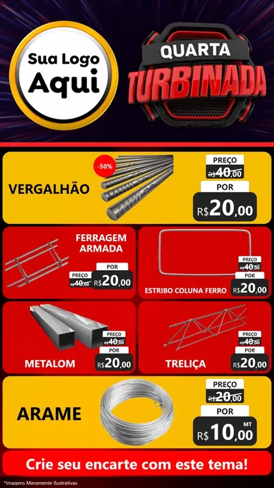 Modelo de TV para TV Vertical com o tema Quarta Turbinada para Ferragens