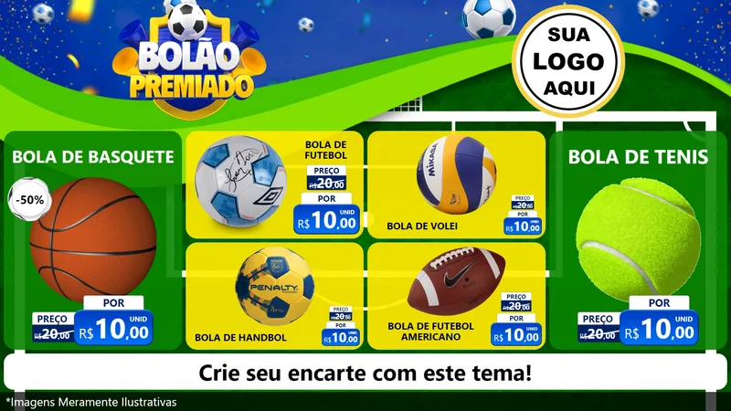 Modelo de TV para TV Horizontal com o tema Bolão Premiado para Artigos Esportivos