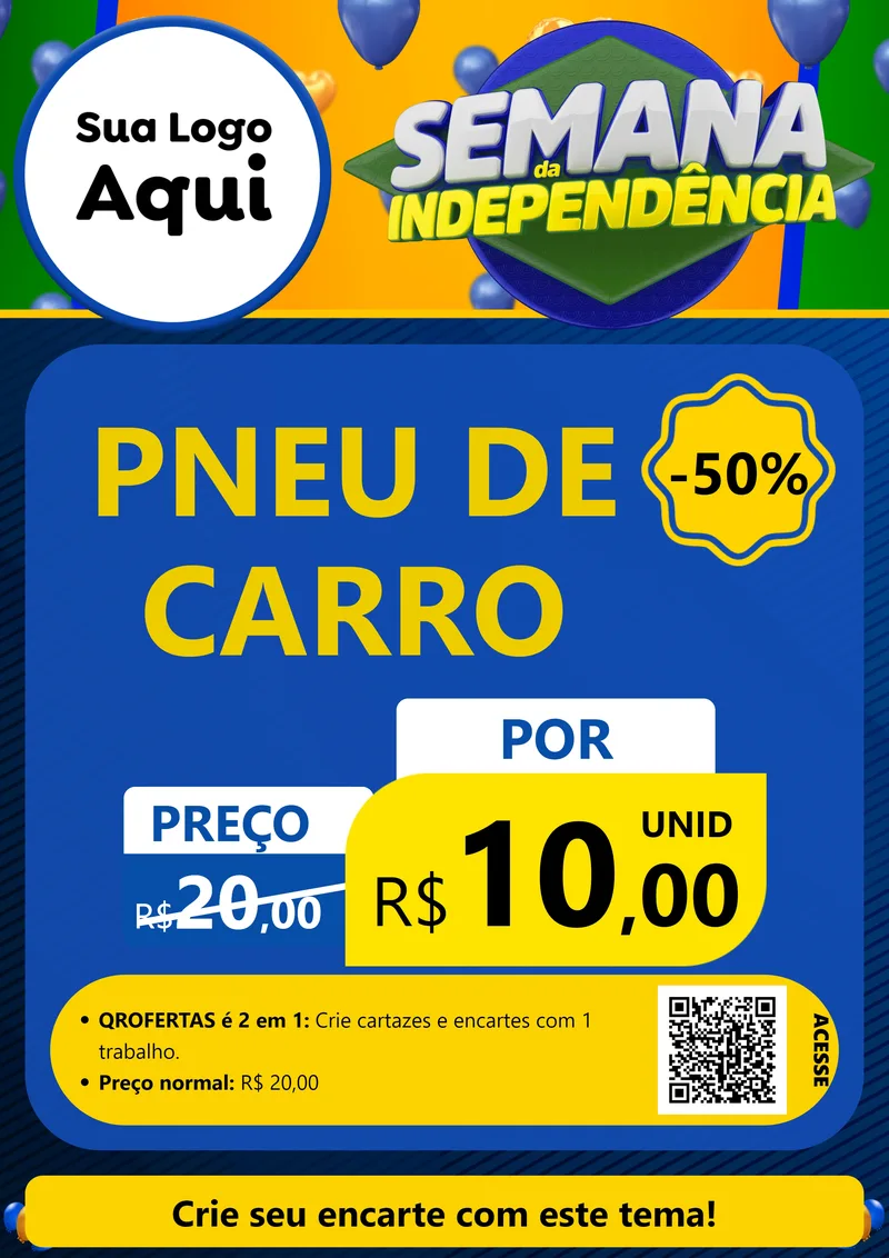 Modelo de Cartaz para Cartaz A4 Vertical com o tema Semana da Independência para Auto peças