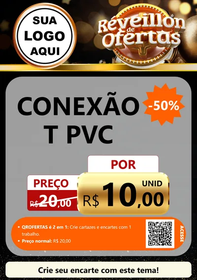 Modelo de Cartaz para Cartaz A4 Vertical com o tema Réveillon de Ofertas para Tubos e conexões