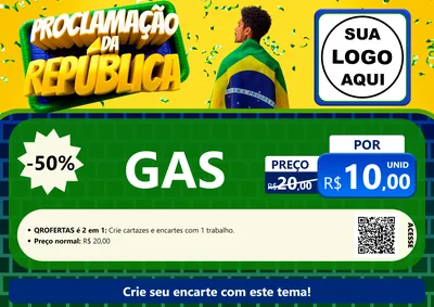 Modelo de Cartaz para Cartaz A4 Horizontal com o tema Proclamação da República para Água e gás