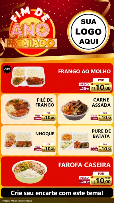 Modelo de TV para TV Vertical com o tema Fim de Ano Premiado para Restaurante