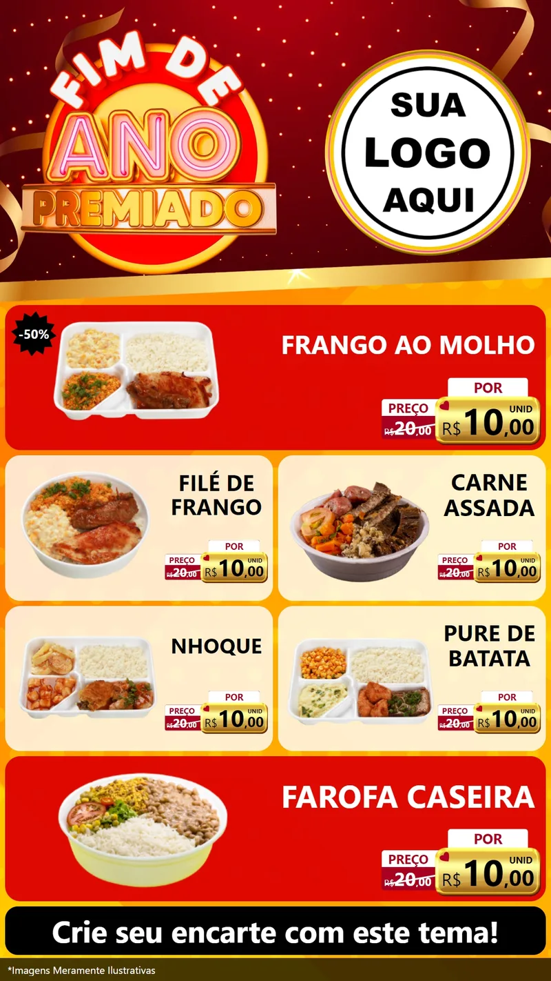 Modelo de TV para TV Vertical com o tema Fim de Ano Premiado para Restaurante