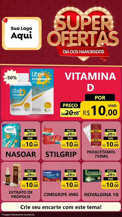 Modelo de Rede Social para Stories com o tema Dia dos Namorados para Farmácia