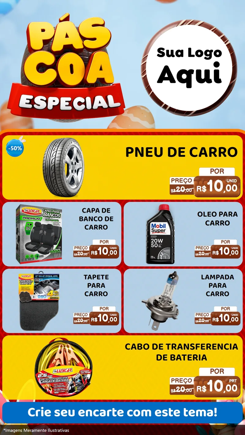 Modelo de TV para TV Vertical com o tema Páscoa Especial para Auto peças