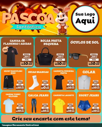 Modelo de Rede Social para Feed Instagram com o tema Páscoa Fantástica para Roupas e acessórios