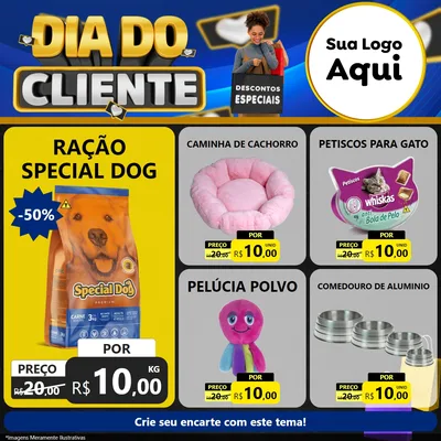 Modelo de Rede Social para Feed Facebook com o tema Dia Do Cliente para Pet Shop