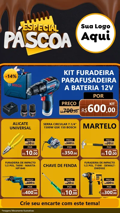 Modelo de Rede Social para Stories com o tema Especial Páscoa para Maquinas e Ferramentas