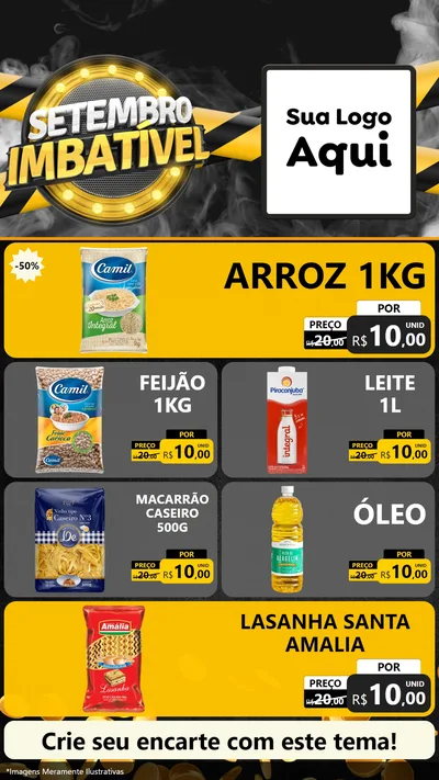 Modelo de TV para TV Vertical com o tema Setembro Imbatível para Supermercado