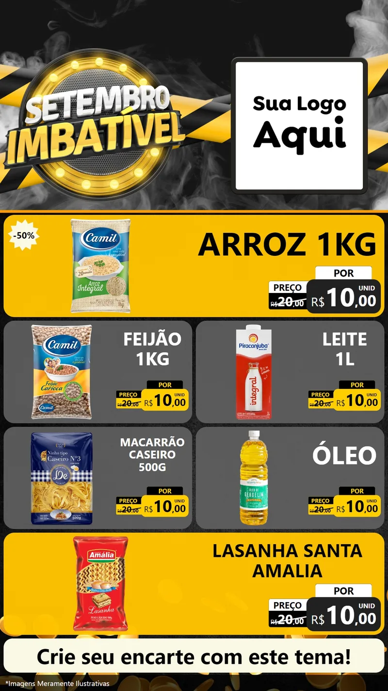 Modelo de TV para TV Vertical com o tema Setembro Imbatível para Supermercado