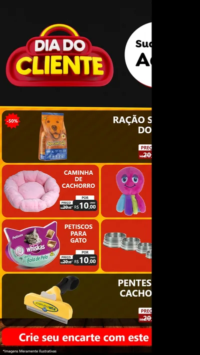 Modelo de TV para TV Vertical com o tema Dia do Cliente para Pet Shop