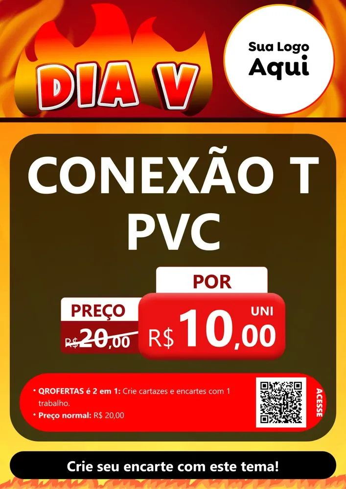 Modelo de Cartaz para Cartaz A4 Vertical com o tema Dia V para Tubos e conexões
