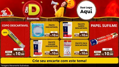 Modelo de TV para TV Horizontal com o tema Dia D Economia para Embalagens