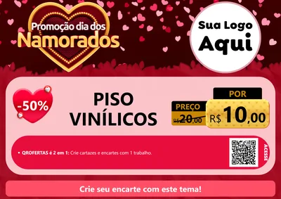 Modelo de Cartaz para Cartaz A4 Horizontal com o tema Promoção Dia Dos Namorados para Material para Construção
