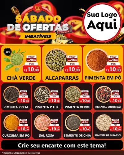 Modelo de Rede Social para Feed Instagram com o tema Sábado de Ofertas Imbatíveis para Produtos Naturais