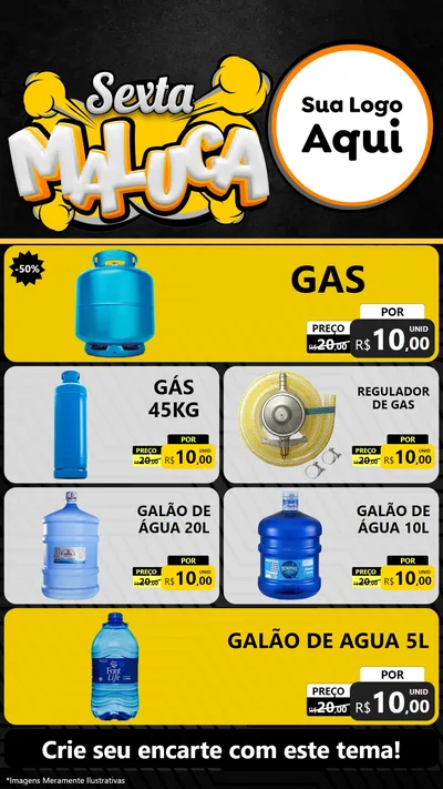 Modelo de TV para TV Vertical com o tema Sexta Maluca para Água e gás
