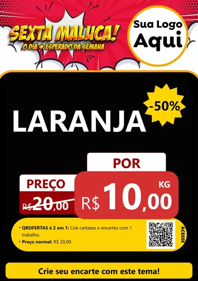 Modelo de Cartaz para Cartaz A4 Vertical com o tema Sexta Maluca! para Hortifrúti