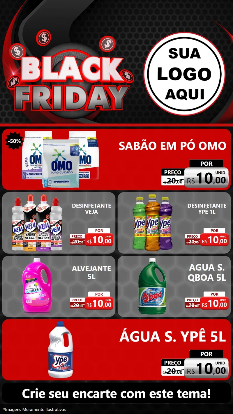 Modelo de TV para TV Vertical com o tema Black Friday para Produtos de Limpeza