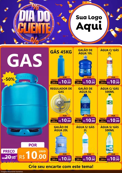 Modelo de Encarte para Encarte A4 Vertical com o tema Dia do Cliente para Água e gás