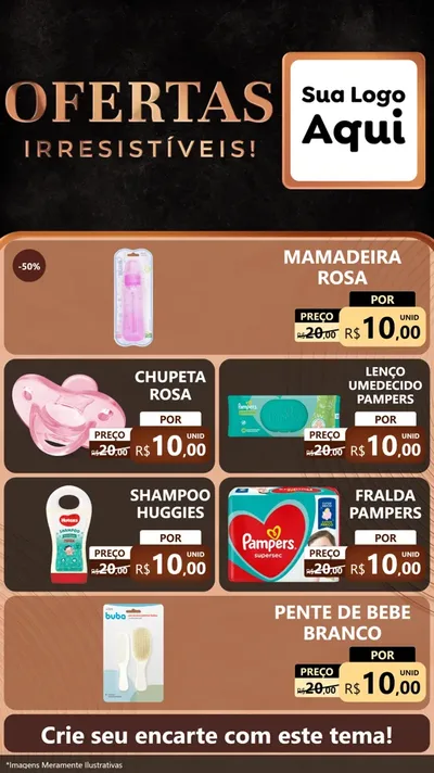 Modelo de TV para TV Vertical com o tema Ofertas Irresistíveis! para Bebês