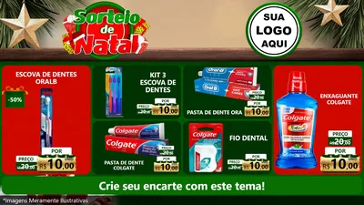 Modelo de TV para TV Horizontal com o tema Sorteio de Natal para Higiene Pessoal