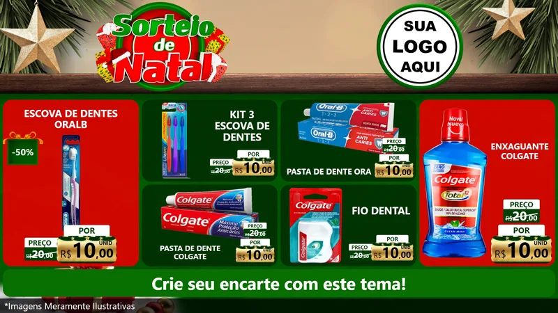 Modelo de TV para TV Horizontal com o tema Sorteio de Natal para Higiene Pessoal