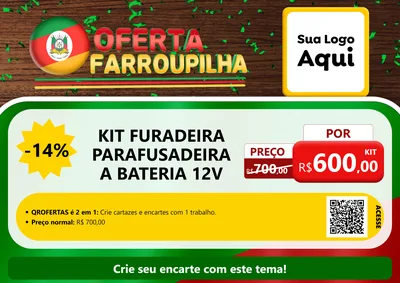 Modelo de Cartaz para Cartaz A4 Horizontal com o tema Oferta Farroupilha para Maquinas e Ferramentas