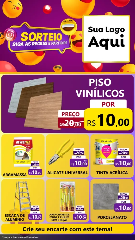 Modelo de Rede Social para Stories com o tema Sorteio para Material para Construção