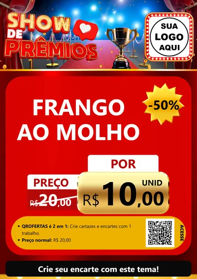 Modelo de Cartaz para Cartaz A4 Vertical com o tema Show de Prêmios para Restaurante