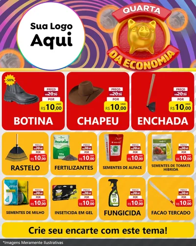 Modelo de Rede Social para Feed Instagram com o tema Quarta da Economia para Agropecuária