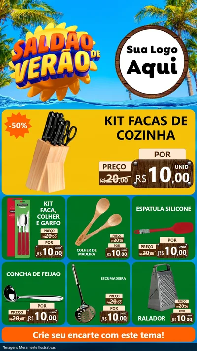 Modelo de Rede Social para Stories com o tema Saldão de Verão para Utilidades Domésticas