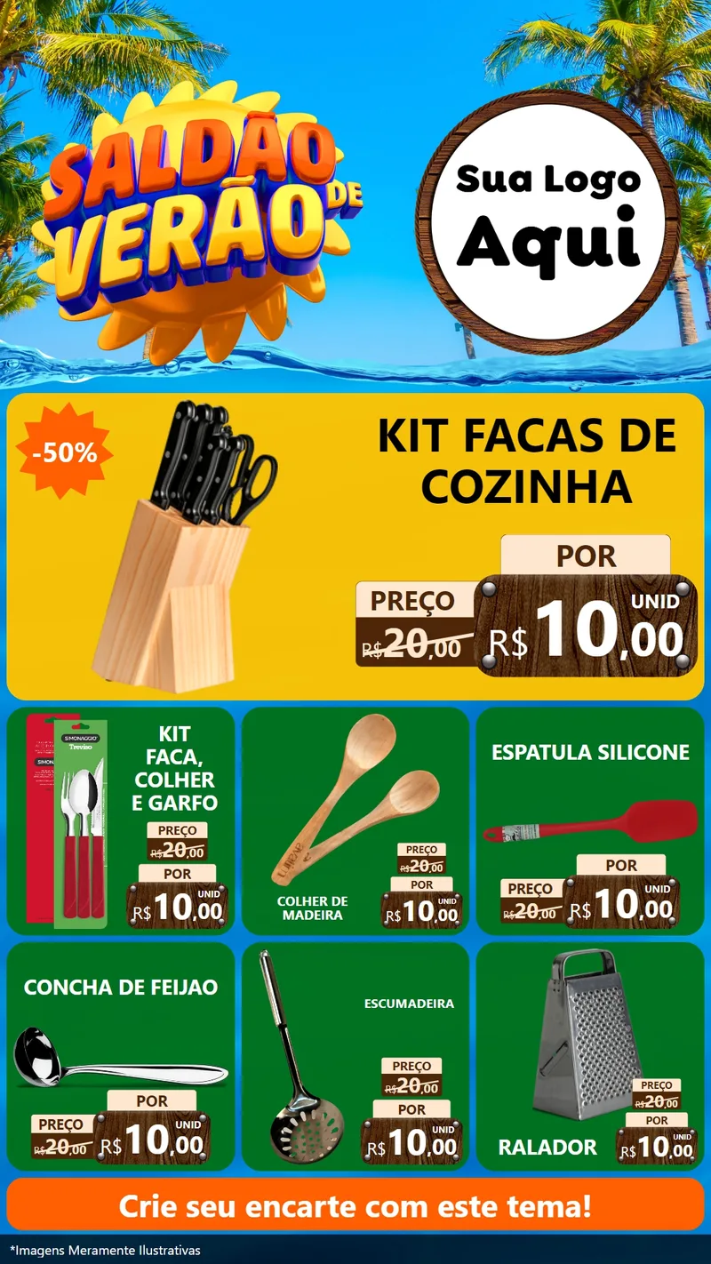 Modelo de Rede Social para Stories com o tema Saldão de Verão para Utilidades Domésticas