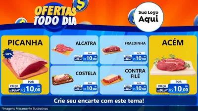 Modelo de TV para TV Horizontal com o tema Ofertas Todo Dia para Açougue